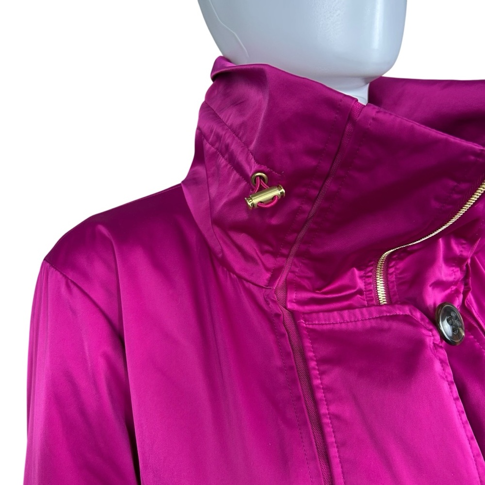 Escada Windbreaker Jacket Size 10 Convertible Collar Lightweight Rain Coat Pink - Picture 7 of 16
